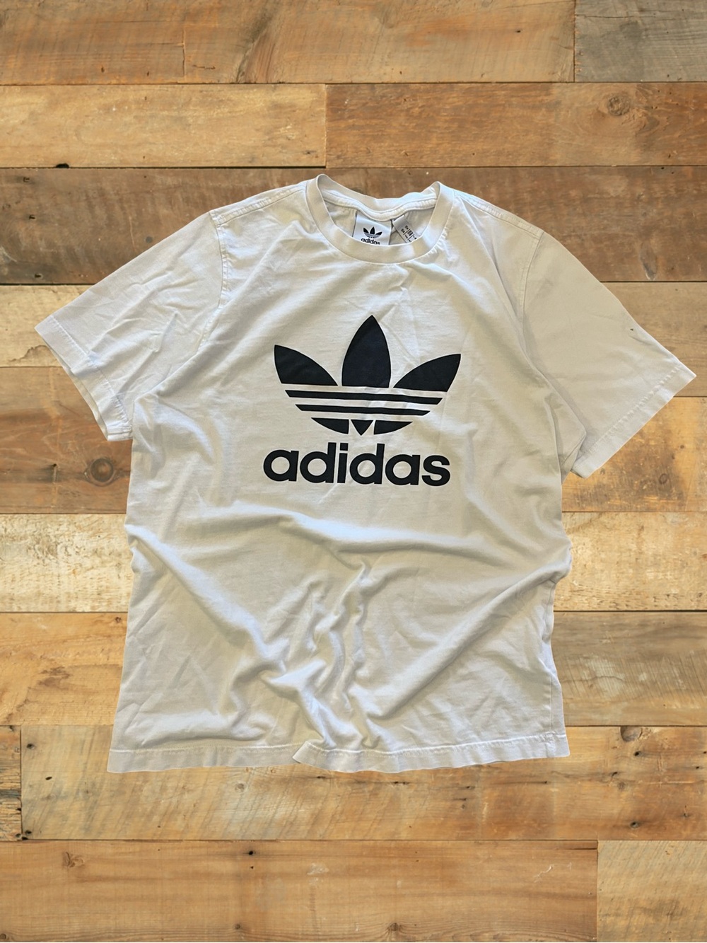 Adidas Originals Trefoil Logo Tee White Black | Size Medium